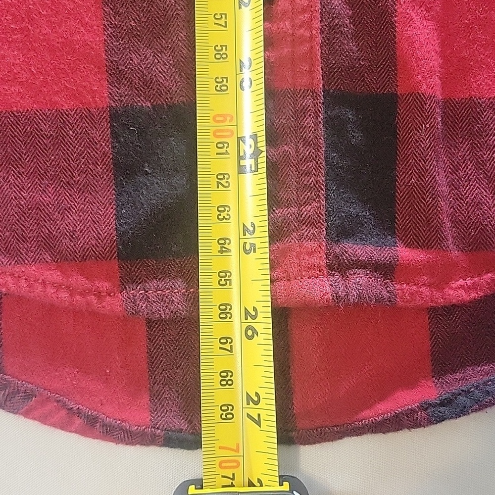 Men's George Red Flannel Plaid Long Sleeve Shirt XS - Picture 6 of 6